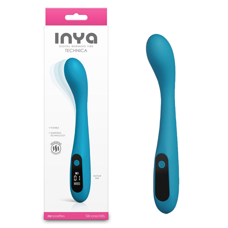 INYA Technica - Teal - Teal 19.2 cm USB Rechargeable Warming Vibrator NS Novelties